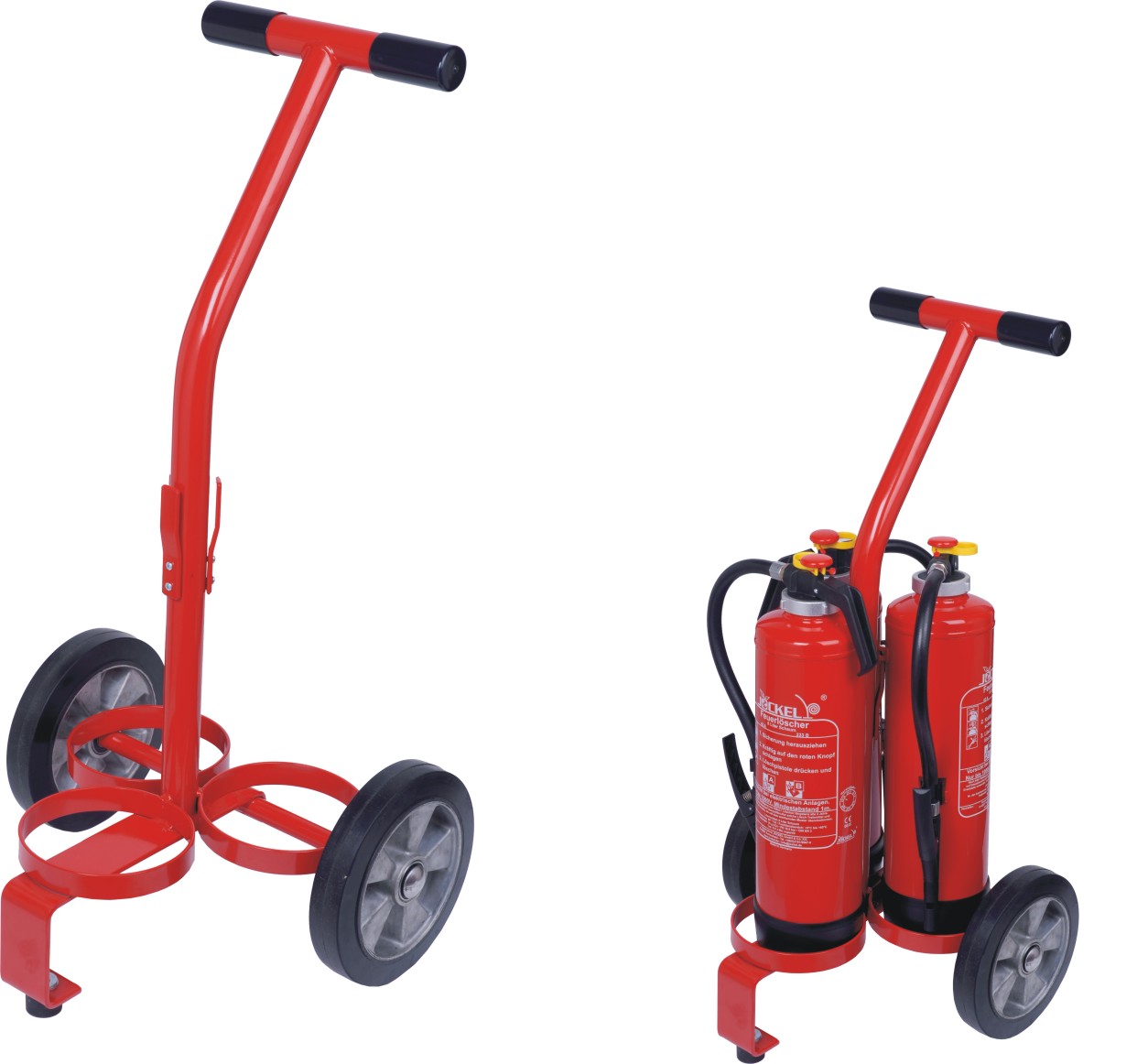 Carrello per 3 estintori da 6 l/kg