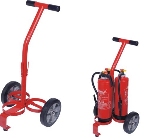 Carrello per 3 estintori da 9 l/kg
