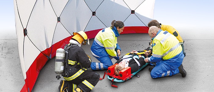 Barriera mobile per protezione visiva per incidenti