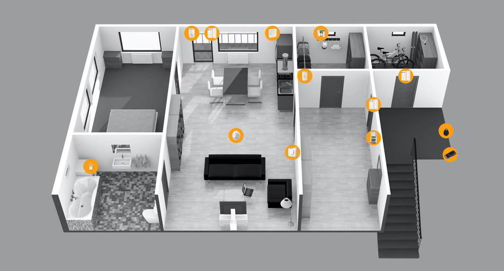 Contatto magnetico wireless con ingresso esterno, marrone