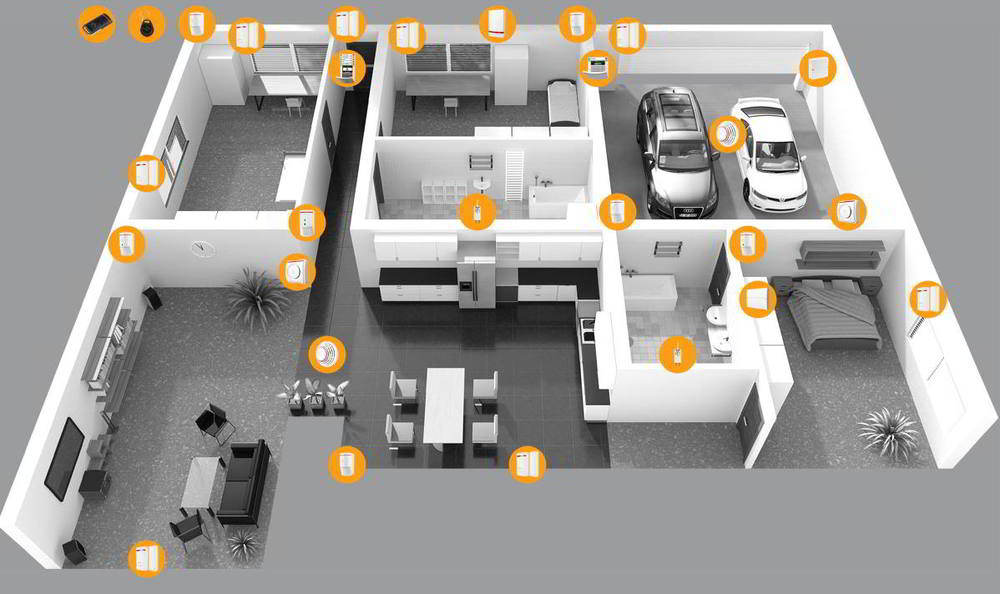 Contatto magnetico wireless con ingresso esterno, marrone