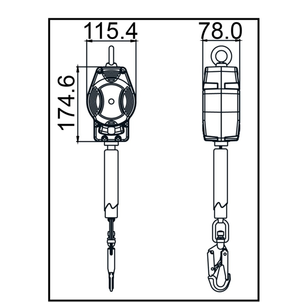 Dispositivo di sicurezza in altezza HELIXON-S con cintura - 3.5 m