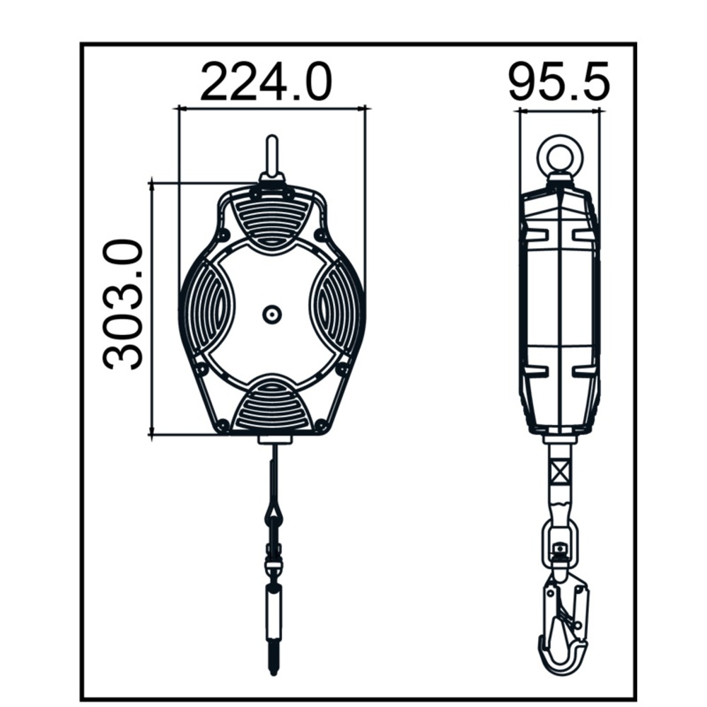 Dispositivo di sicurezza in altezza HELIXON-S con cintura - 12 m