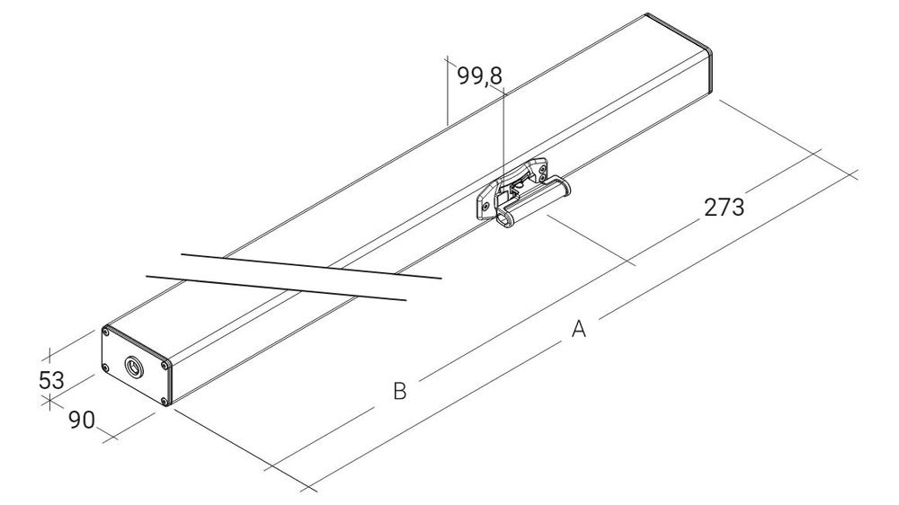 ACB CDM azionamento a catena 24 V, 1000 N / 800 mm - M2