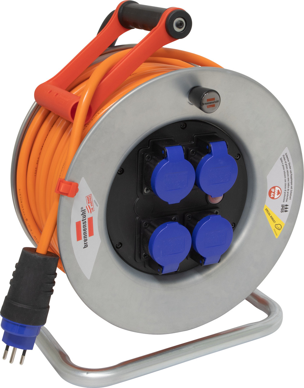 Avvolgicavo Garant 50 m / 2,5 mm2 in acciaio con 4 x T13/230 V – IP55 Avvolgicavo Garant 50 m / 2,5 mm2 in acciaio con 4 x T13/230 V - IP55