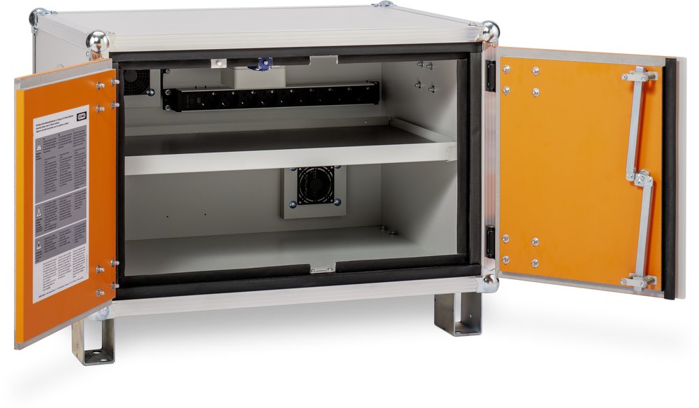 Armadio per batterie con funzione di ricarica CEMO lockEX - 8/5 con piedini regolabili