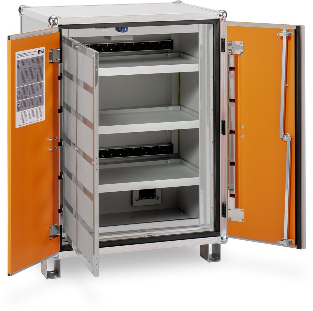Armadio per batterie con funzione di ricarica CEMO lockEX 2.0 - 8/10 con piedini regolabili