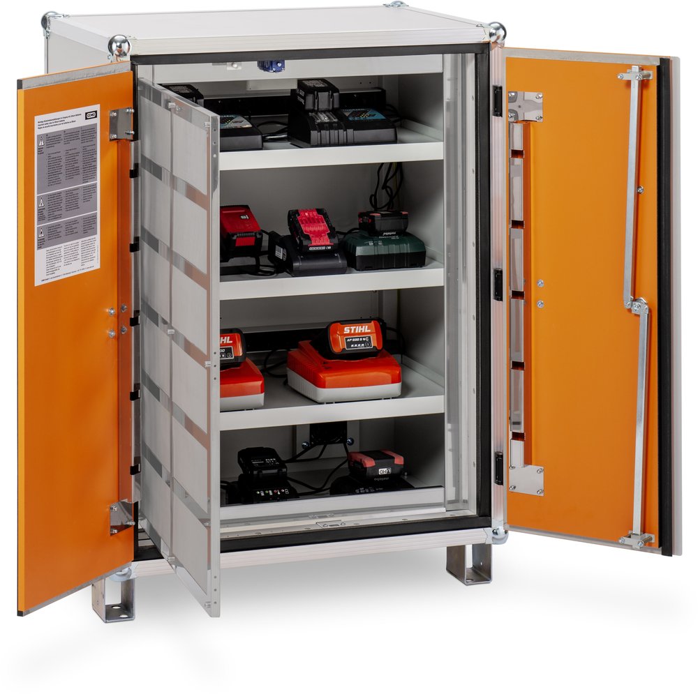 Armadio per batterie con funzione di ricarica CEMO lockEX 2.0 - 8/10 con piedini regolabili